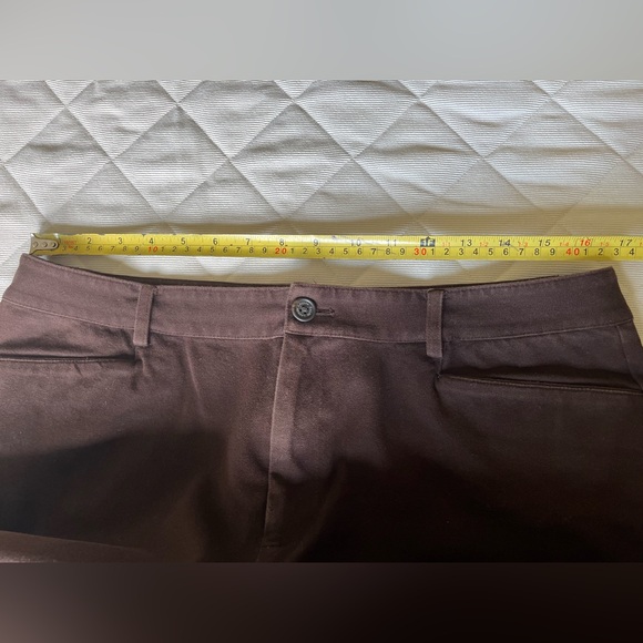 Ralph Lauren dark brown cotton pants jean style straight legs high waist US 14 - Picture 8 of 14